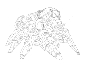 Mech Design line art 1