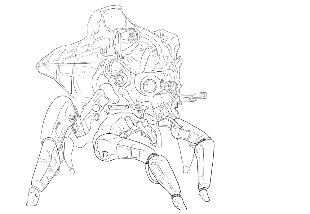 Mech Design line art 3