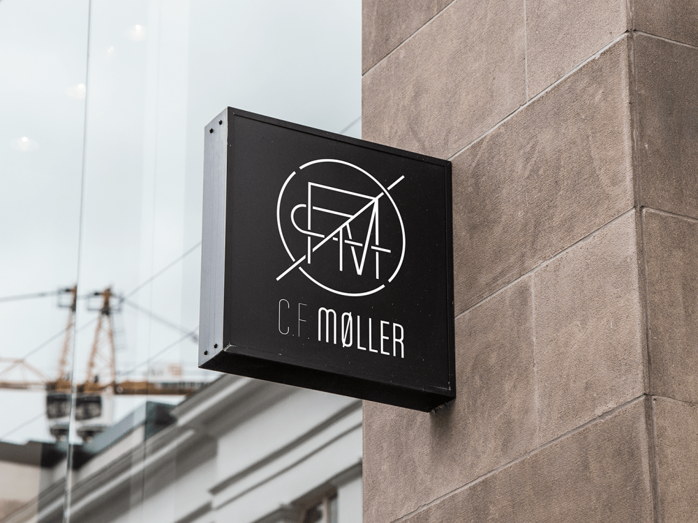 CF Moller Monogram and type Logo Design.